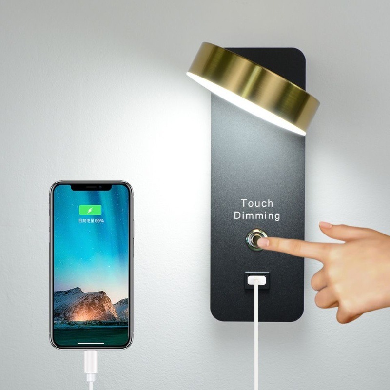 USB充電式壁掛け照明、タッチ調光、家庭用装飾LED、ホテル、民宿、ベッドサイドランプ|undefined