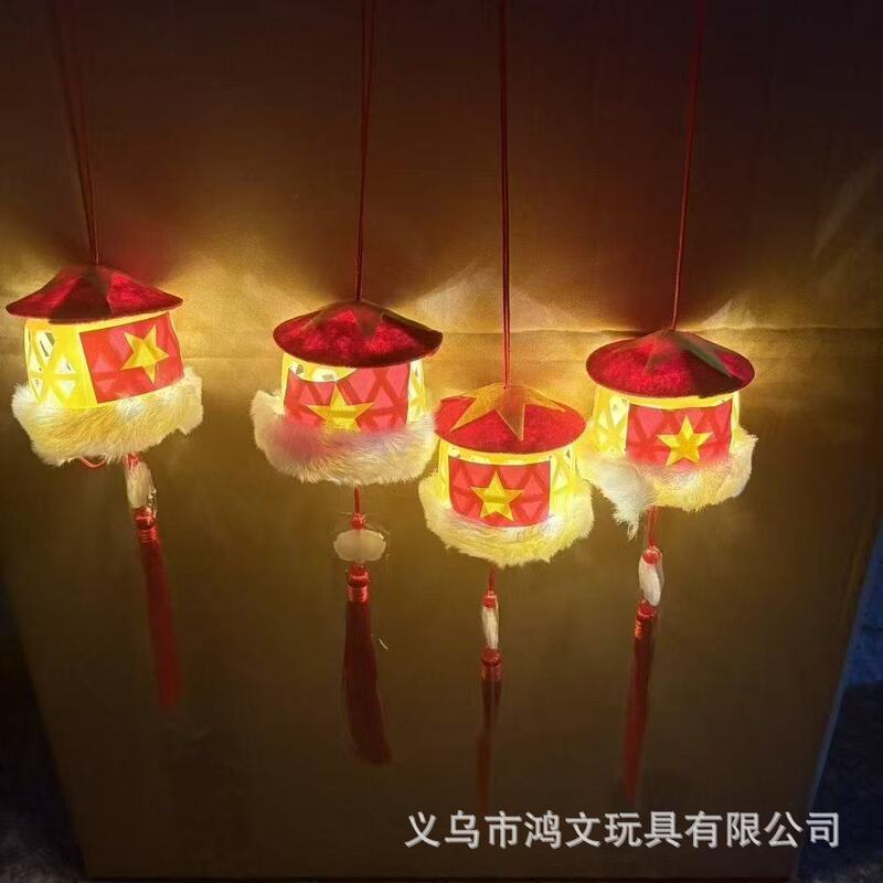 竹编发光五星灯笼夜市摆地摊发光古风小商品灯笼爆款手工编织花灯|undefined