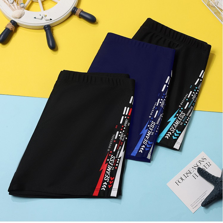 Swimming Trunks Men's Summer Double-Layer Swimming Trunks Quick-Drying Boxer Elastic Loose Adult Training Pants New Swimming Equipment