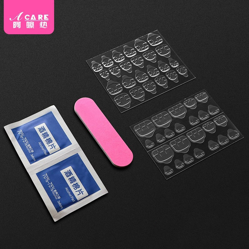 Free Shipping/Nail Stickers C1V - Double-Sided Transparent Jelly Adhesive Backing for Portable Fake Nails