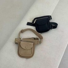 韩系小众设计翻盖装饰腰带包2026春夏新款百搭皮带腰包口红耳机包
