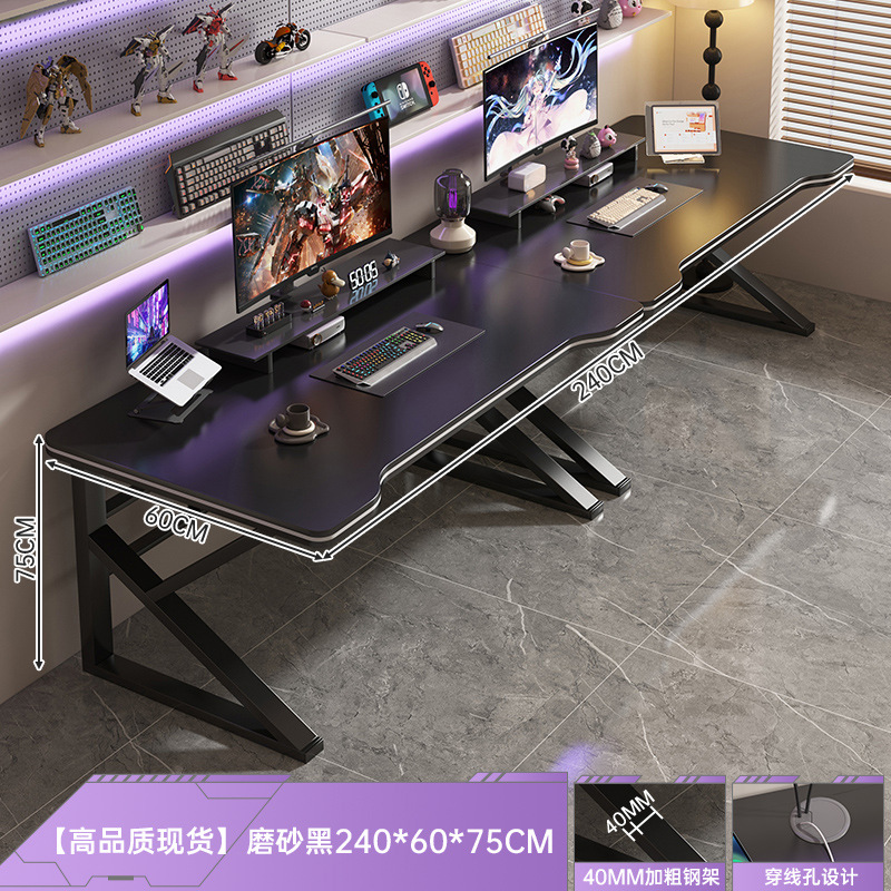 Mesa de computadora para dos personas lado a lado pareja mesa de deportes electrónicos mesa de trabajo escritorio de escritorio casero de escritorio de oficina estudio mesa y silla set