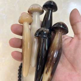 牛角制品蘑菇点穴棒加厚美容器按摩点穴拨经棒眼部护理舒筋活络