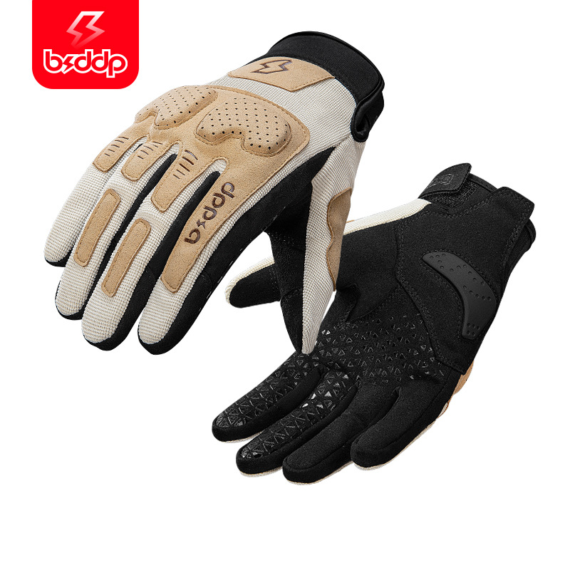 BSDDP 오토바이 승마 장갑 통기성 드롭 방지 터치 스크린 레이싱 오토바이 라이더 장비 레트로 할리 남성과 여성