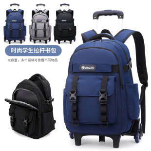 2022 cross-border explosions natural fish new pull rod schoolbag Primary School students 4-7 grade boys light a generation of hair
