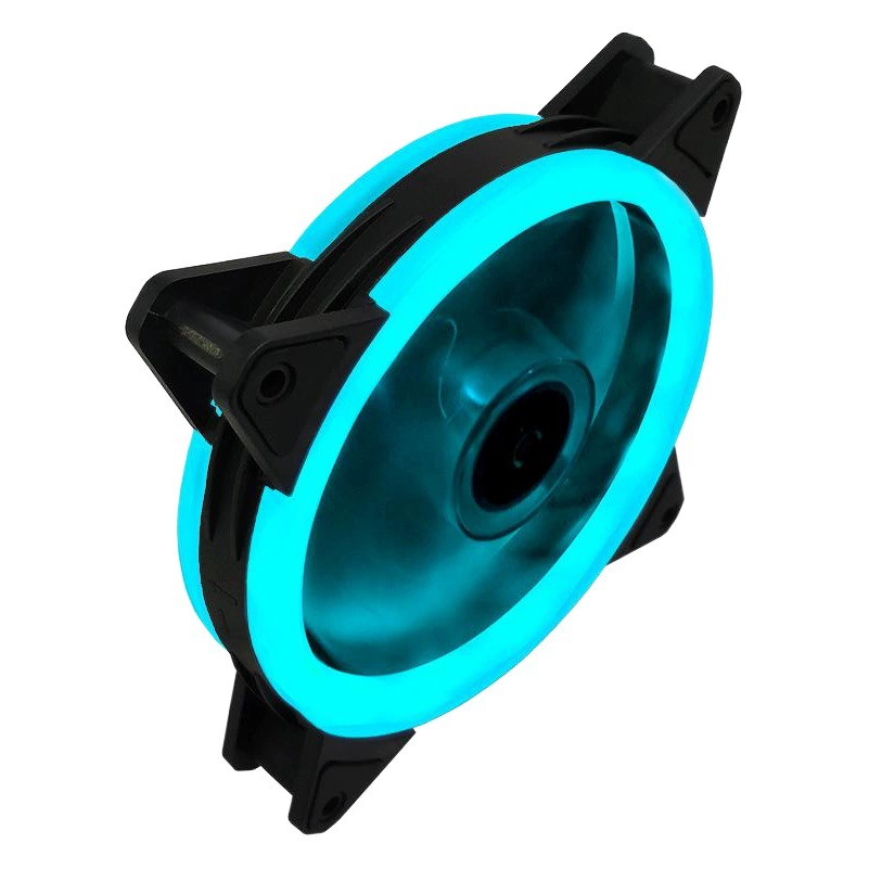 Прохладный месяц Оптовая двойная диафрагма вентилятор 12cm рассеивание тепла светодиодное сияние солнечное затмение бесшумный настольный компьютер корпус вентилятор