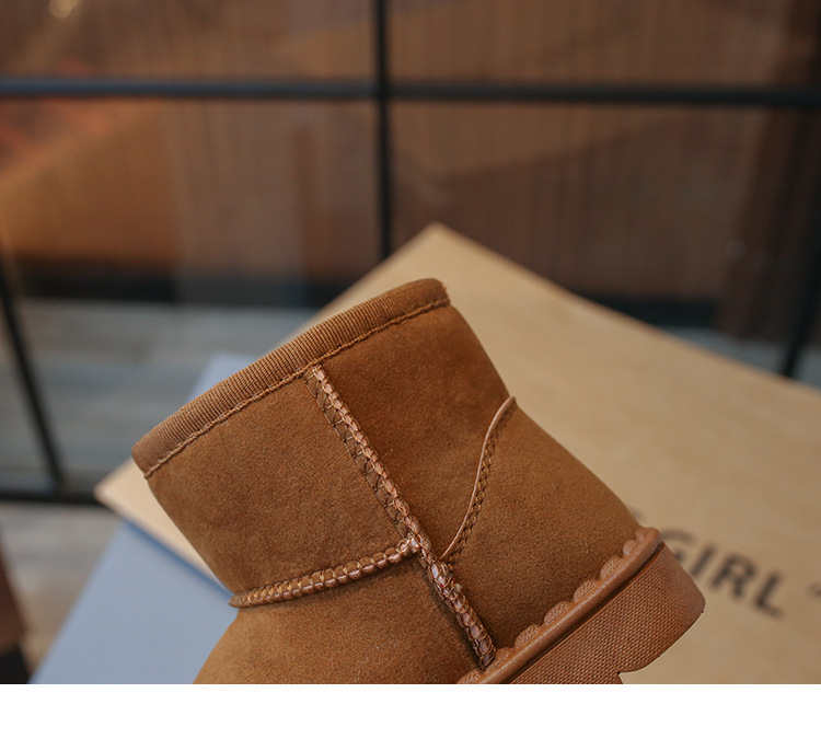 Winter New Children's Shoes Children's 1-16 Year Old Solid Soft Sole Snow Boots Girls' One Step Plush Warm Cotton Shoes_voghion.com