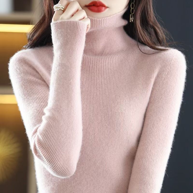 2025 Winter Brand Women's Wool Sweater New Round Neck Lazy Loose Versatile Sweater Knitted Bottoming Shirt for Women