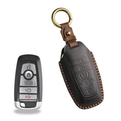 Cover Edge Leather Shell Pure | Car key bag - 5-key-black