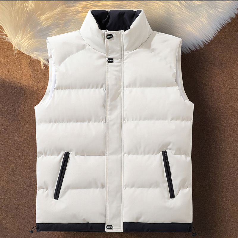 2024 nuevo chaleco para hombre otoño e invierno impermeable, engrosado, cálido, ajustado, cuello alto con grasa agregada, agrandado_voghion.com