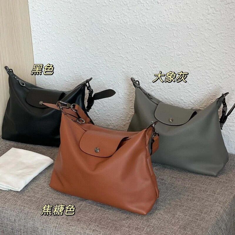 [Ceiling] Longxiang hobo Cowhide Underarm Bag Commuter Shoulder Handbag Large Capacity Tote All-match