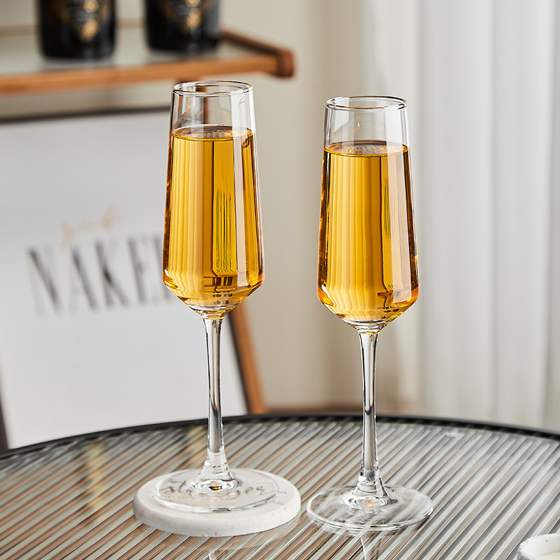 Inswind cristal francés taza de champán bar cena de vino espumante taza de pie alto creativo casero taza de vino tinto de alto valor