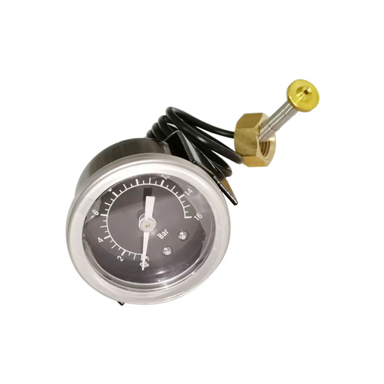 双弹簧防折断毛细管咖啡机压力表轴向带支架耐高温Y40Z 16BAR厂销
