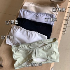 New summer beautiful back fixed cup wrapped breast underwear for women's non-slip latex ice silk beautiful back strapless strapless bra