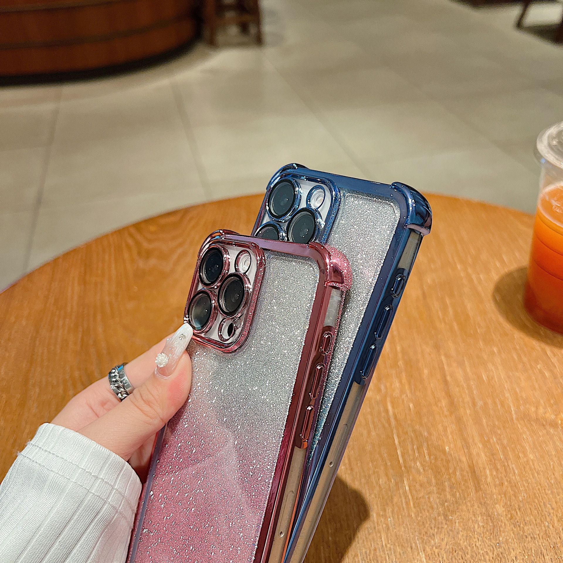 Glitter Protective Phone Case For Iphone With Transparent Lens Film_voghion.com