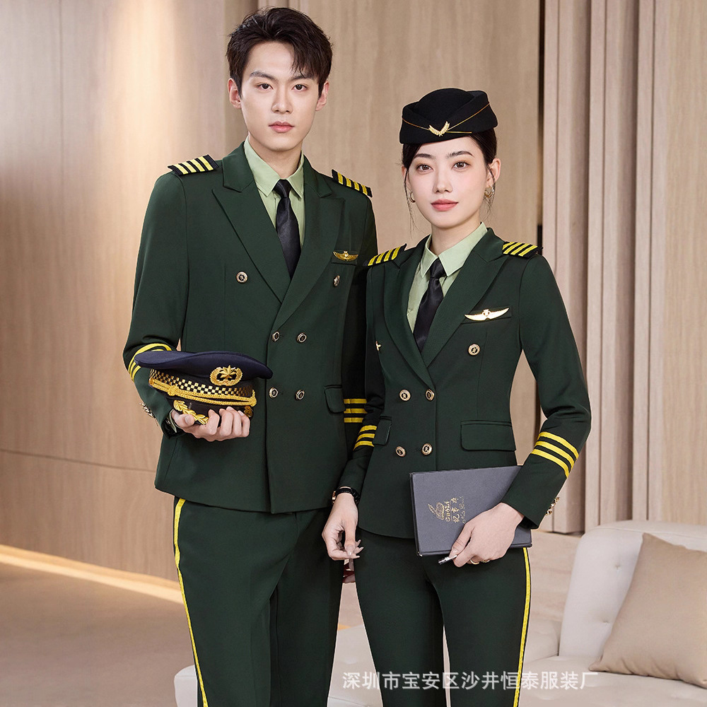 军绿色军乐鼓队装女款2025新款西装套装合唱演出服酒店物业制服男