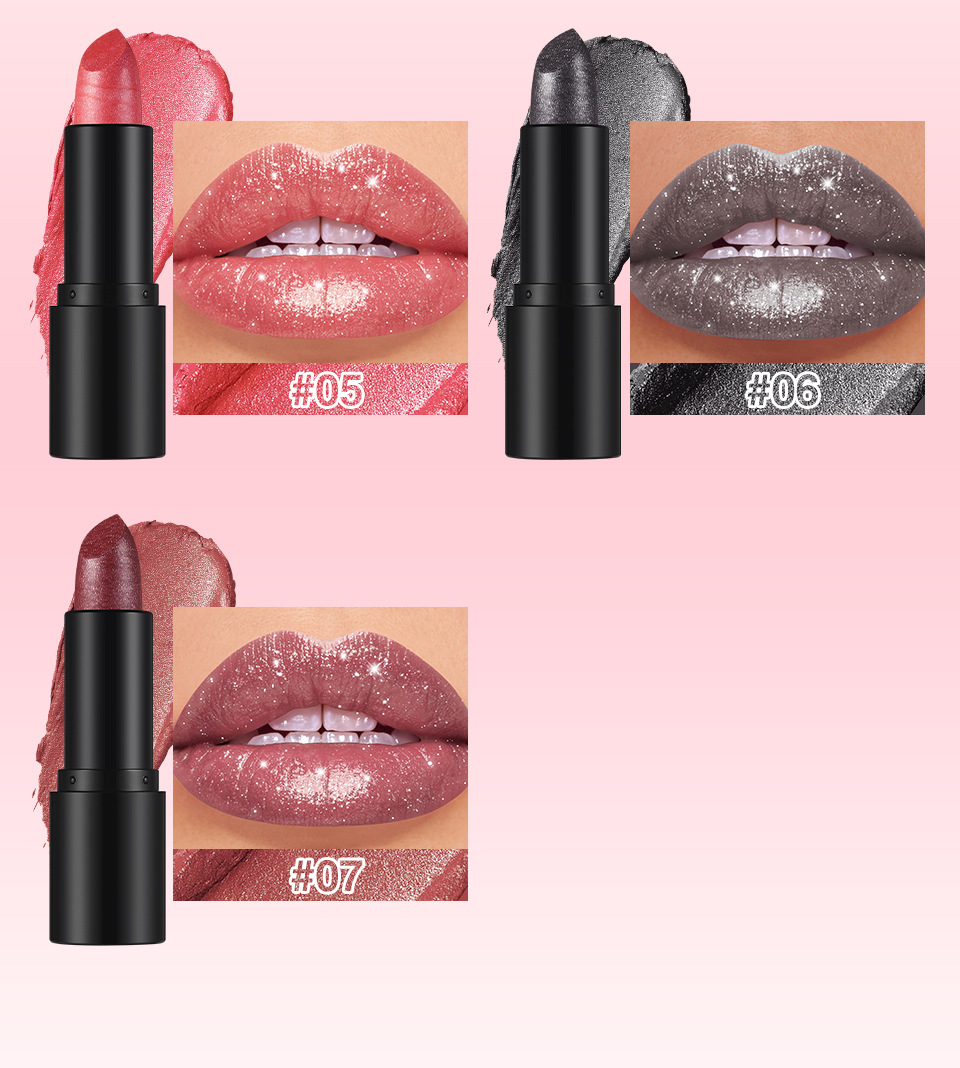 LANGMANNI Seven-color Gothic pearlescent lipstick is a multi-functional lipstick for both lips and cheeks undefined