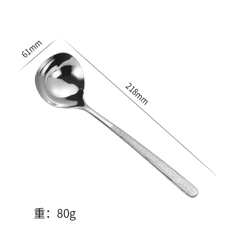 ネットレッド304ステンレスハンマー柄韓国式スプーン洋食長柄分食スプーン家庭用丸頭スプーン食事スプーン|undefined
