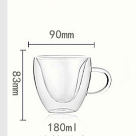 El nuevo vaso creativo de doble capa en forma de corazón se puede imprimir con un logotipo. Taza de agua con aislamiento térmico. Taza de corazón de melocotón. Taza de café de vidrio.