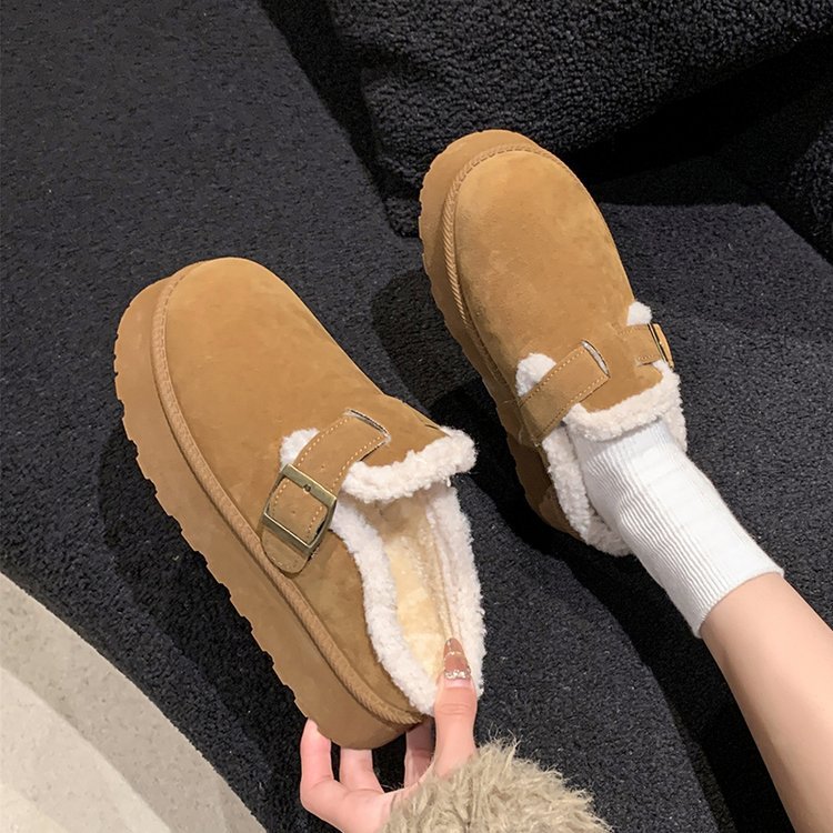 Thick-soled furry shoes for women 2024 winter new Korean style…