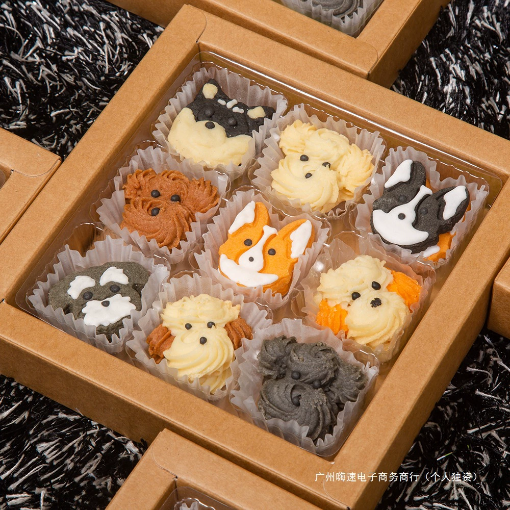 Подарочная коробка для печенья ручной работы, популярный десерт, милый подарок на день рождения с мультяшной собакой, милые закуски для детей
