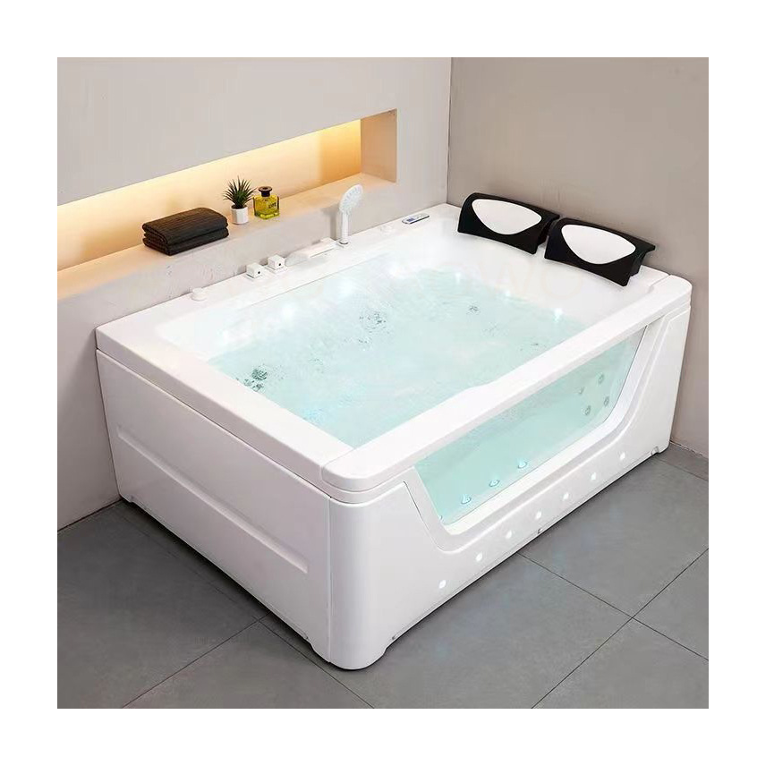 Single / Double acrílico pareja de lujo cortina de agua cascada de surf jacuzzi casa hotel bañera hidrotermal