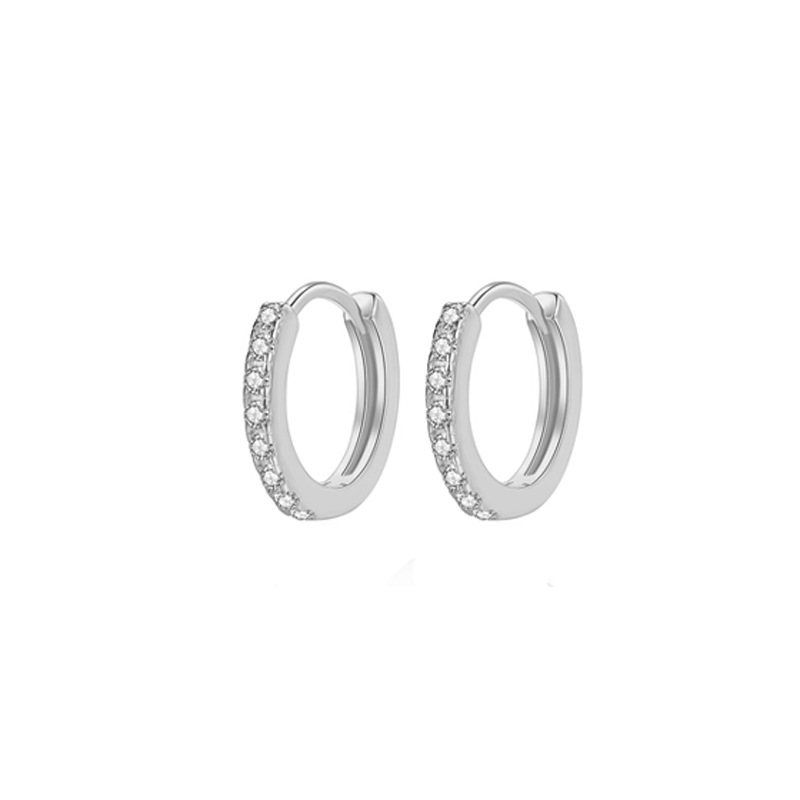 Pendientes de oro y plata de textura geométrica de las mujeres de 18K De La Venta caliente transfronteriza de cobre pendientes de luz gruesos grandes de moda de personalidad europea y americana