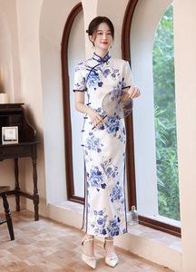 Cheongsam Chinese wind restoring ancient ways long paragraph new young girl shows elegant temperament cultivate one morality dress