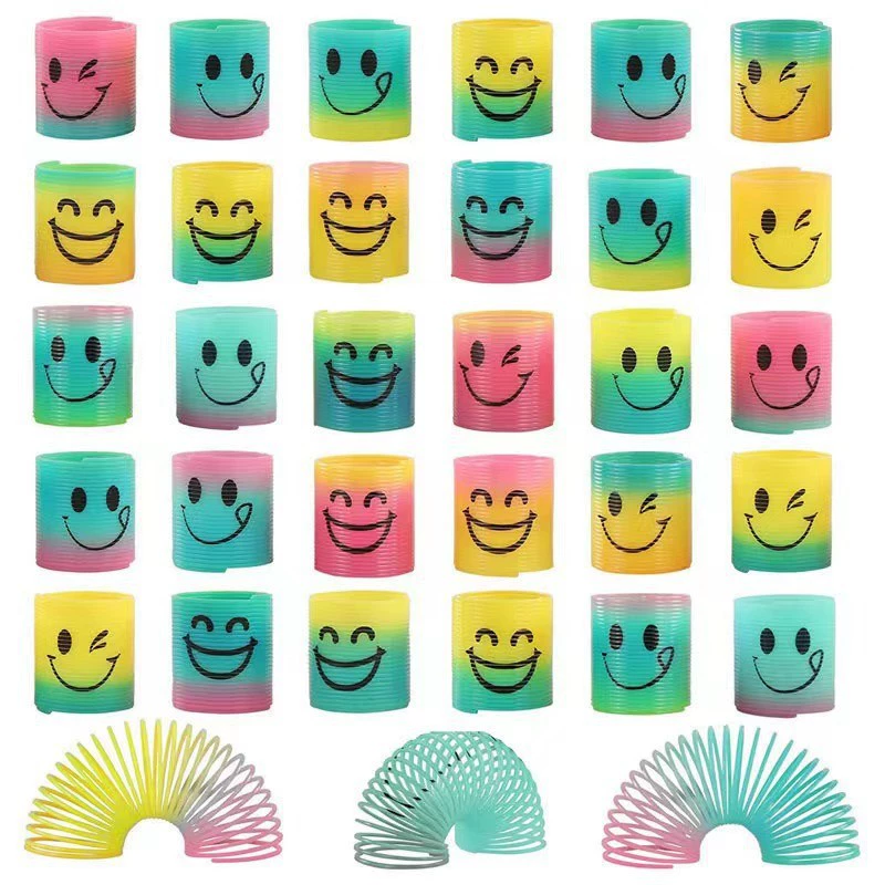 Радужная маленькая Slinky, разнообразная башня, красочное эластичное кольцо, игрушка, ностальгия, опт