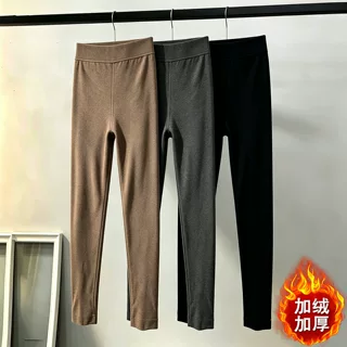 打底裤女外穿秋冬大码高腰紧身九分加厚仿羊绒小脚秋裤显瘦保暖裤