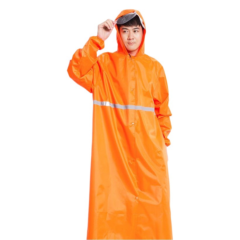 Al por mayor de una sola pieza impermeable al aire libre adulto moda impermeable bicicleta eléctrica impermeable largo reflectante