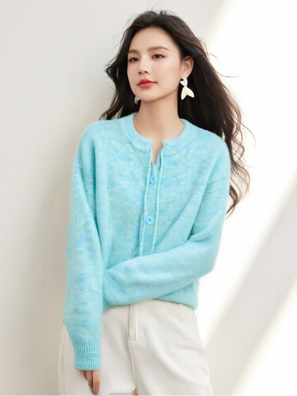 红色毛衣开衫外套女2025秋冬新款宽松慵懒风内搭打底长袖针织上衣|undefined