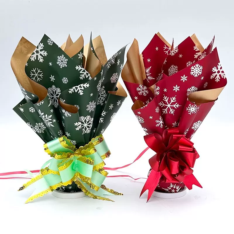 圣诞节礼物包装纸红色牛皮纸苹果花束包装纸礼盒装饰DIY包装材料