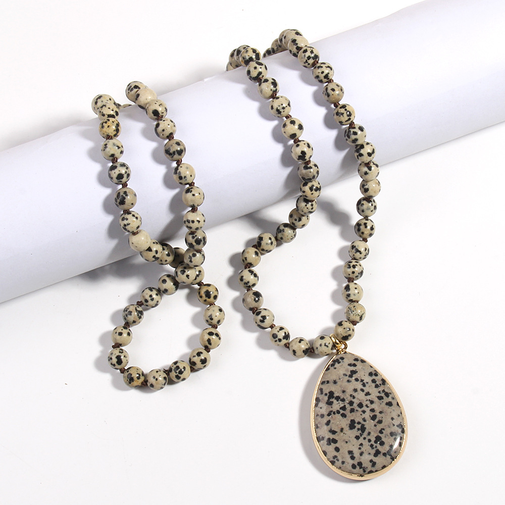Retro Classic Style Water Droplets Semi-precious Stone Natural Stone Beaded Chain Pendant Boys Clothing Sets In Bulk Natural Stone Necklace display picture 7