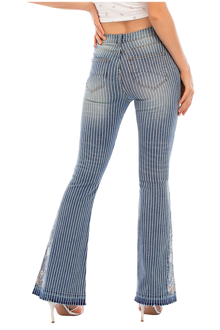 Décontractée Vêtement De Rue Fleur Jeans Coton Spandex Pantalon Évasé BAS display picture 15