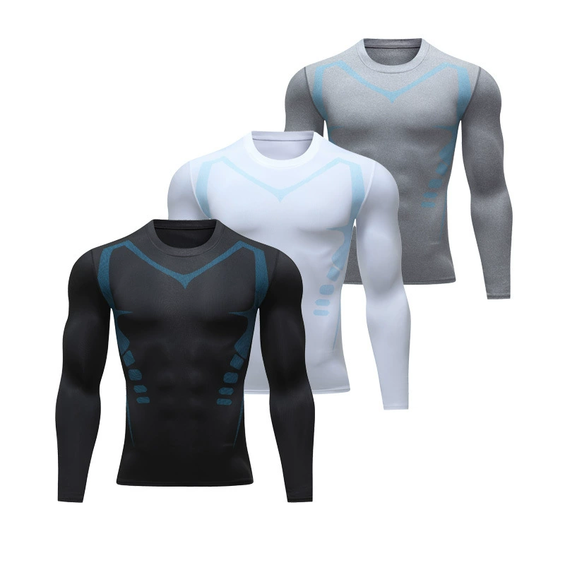 Баскетбол с длинными рукавами Мужские колготки Мужские тренировочные рубашки Спортивные потовые топы Спортивная одежда для бега по легкой атлетике