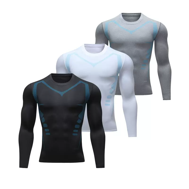 篮球运动长袖男士紧身衣男训练打底衫运动吸汗上衣健身衣跑步田径