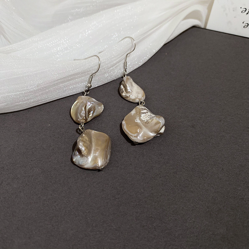 Cadena de concha de metal, costura, pendientes, pulsera, juego de collar, cadena de clavícula fresca pequeña, estilo de vacaciones, joyería de alta calidad