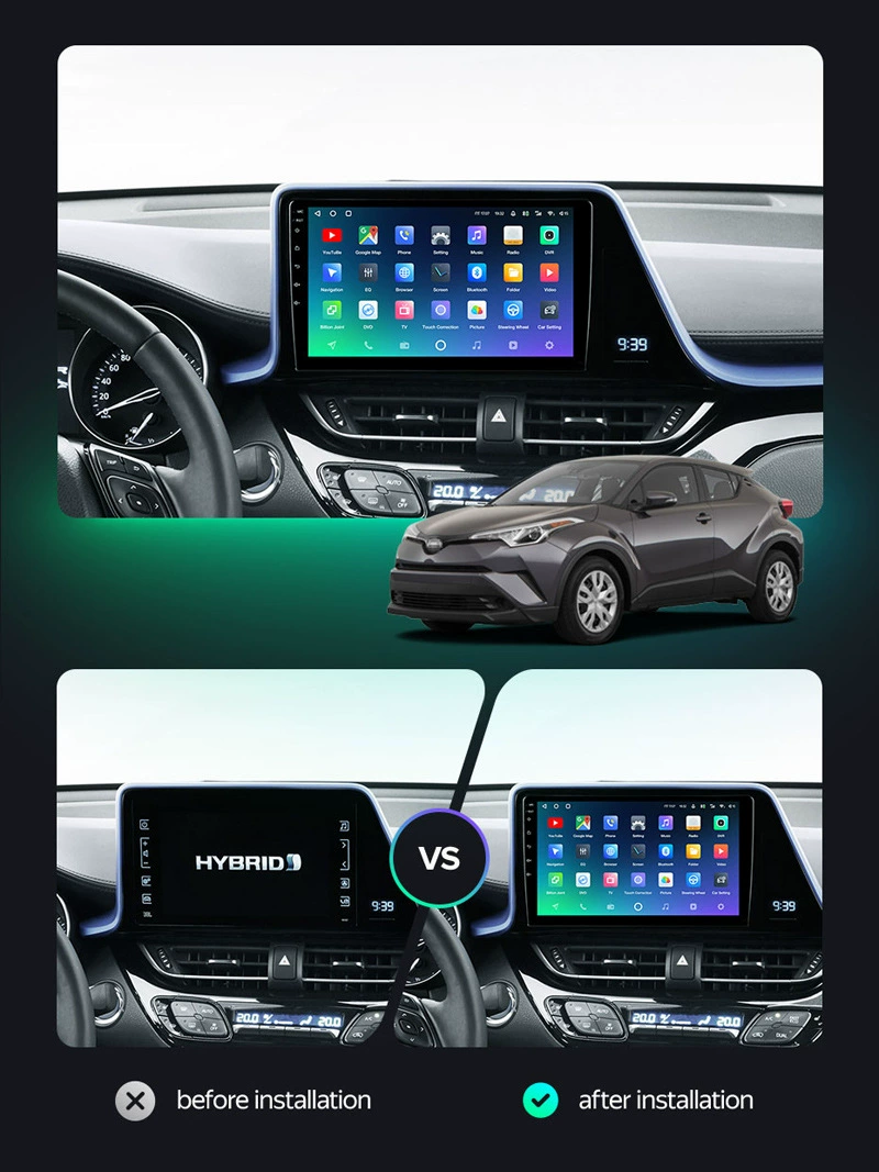Глобальная поставка для Toyota C-HR 16-20, навигатор с большим экраном Android GPS-навигация, все в одном устройстве