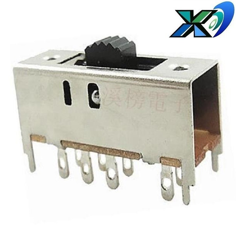 小型三位拨动开关8脚  三段滑动开关立 三档立式拨动开关双排八脚