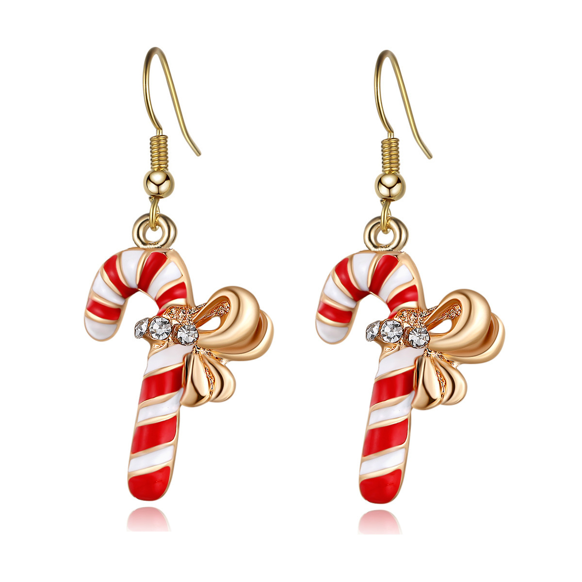 Daily, Festival Occasion 1 Pair Christmas Cute Christmas Tree Santa Claus Elk Enamel Alloy Ear Hook