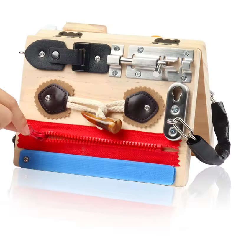 Tablero ocupado accesorios de bricolaje piezas Montessori juguetes de educación temprana Amazon transfronterizo color de madera oso tablero ocupado