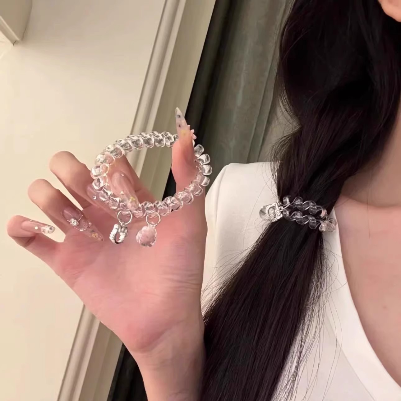 Elastico per capelli trasparente gatto kt per donna, durevole_voghion.com