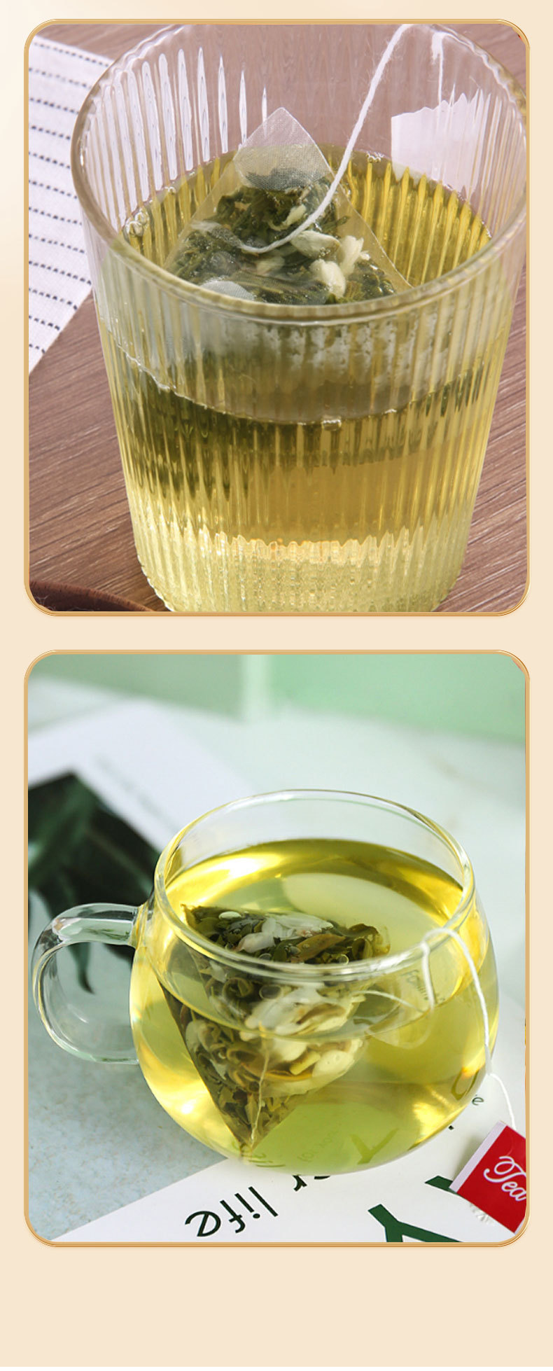 Jasmine Green Tea Cold Brew Pyramid Tea Bags 3g x 100 Individually Wrapped Sugar Free preparation