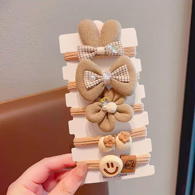 Autumn and Winter Bow Girls' Hair Accessories Rubber Band Hair Band Girls' High Ponytail Headband Children's Hair Rope Rubber Band