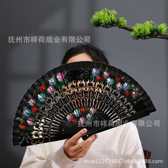 手工彩绘扇子古典折扇欧式西班牙木扇旗袍搭配扇子中式古风折叠扇