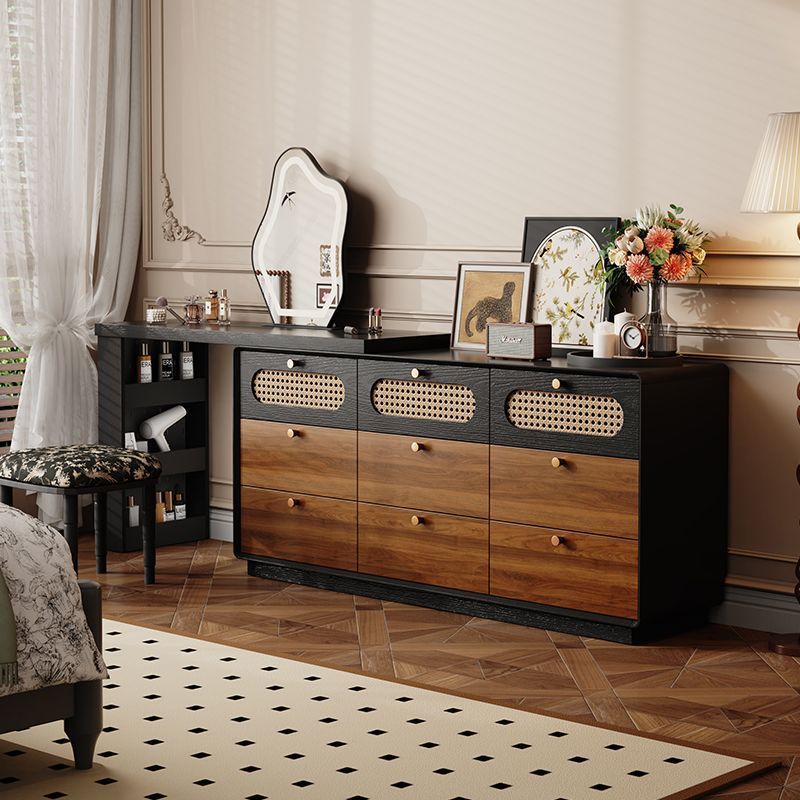 French Mid-Century Style Dressing Table and Cupboard Integrated Retro Bedroom Dressing Table Storage Cabinet 2025 New Style