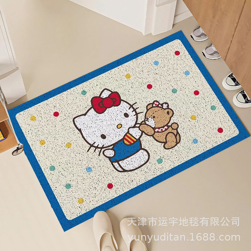 hellokitty入户门丝圈地垫玄关进门蹭土门垫耐磨耐脏可裁剪脚垫|undefined
