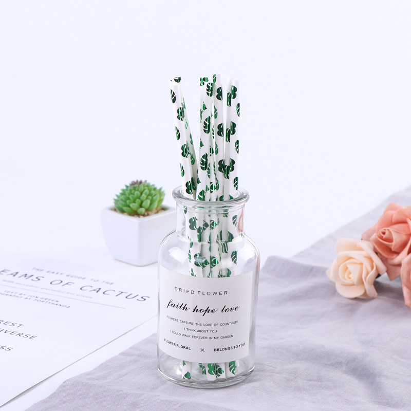 时尚纸质吸管定 制厂家彩色条型奶茶吸管定 制一次性可降解创意管