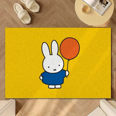 Avtomobil döşəmə paspasları, Cute Cartoon Silk Loop Floor Mat - miffy-balloon-40x60cm-silk-circle